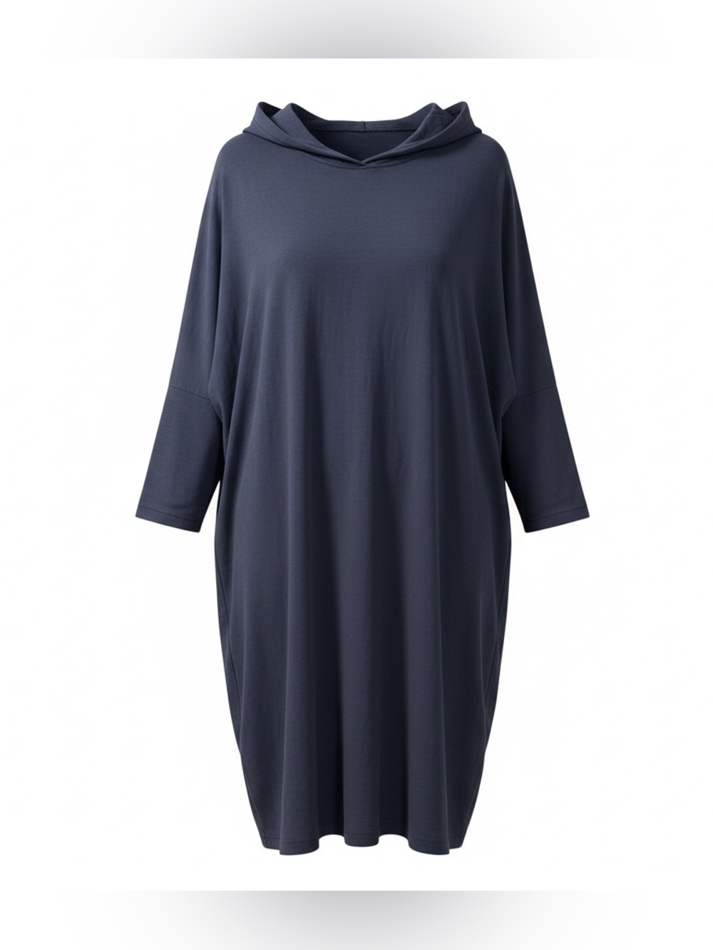 Cynthia Rowley Navy Hooded Longline Sweatshirt Dress